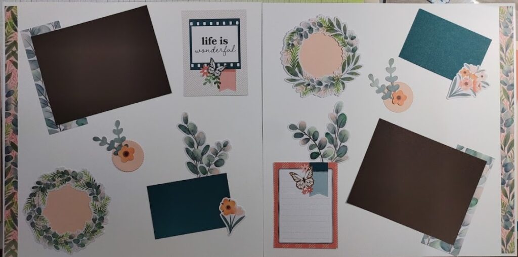 2 Scrapbooking Made Easy pages made with Frames & Flowers specialty DSP by Stampin' Up